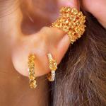 PIERCING FAKE DOURADO CITRINO ( PAR )
